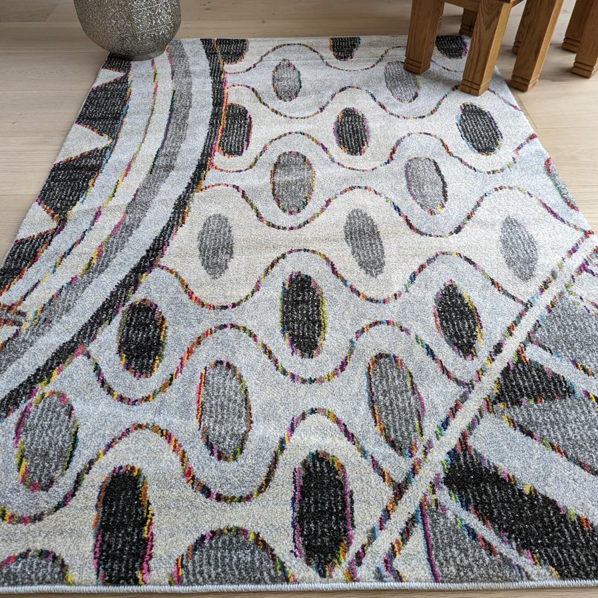 Grey Aztec Living Room Rug - Tempera - Grey / 230cm – image 1