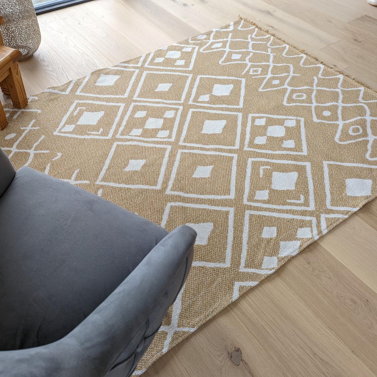 Gold Flatweave Moroccan Outdoor Rug - Gala - Yellow / 150cm – image 2