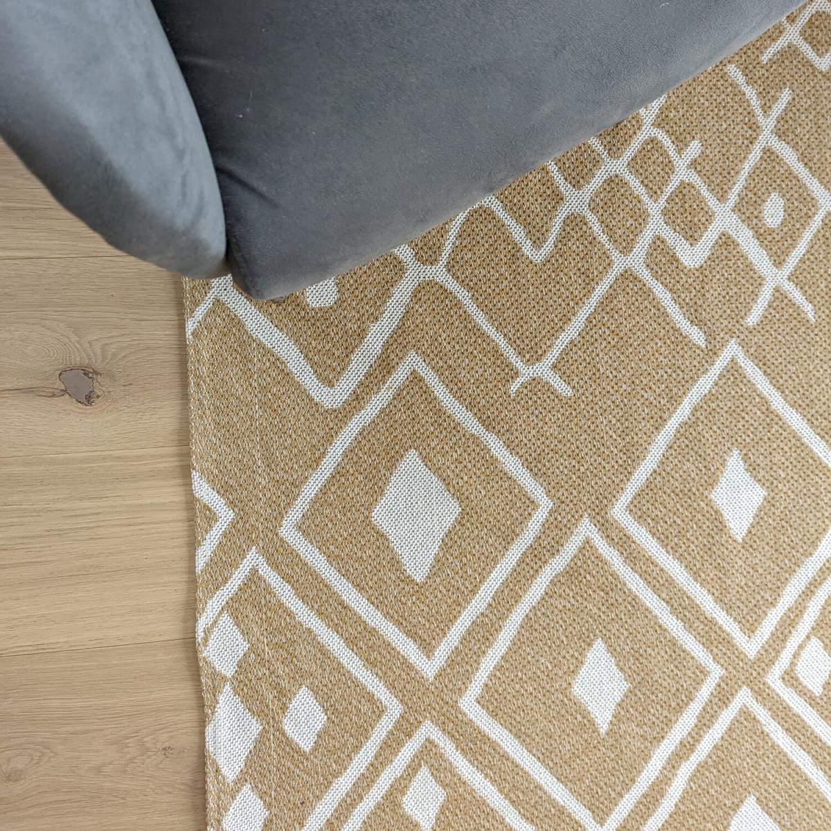 Gold Flatweave Moroccan Outdoor Rug - Gala - Yellow / 150cm – image 3