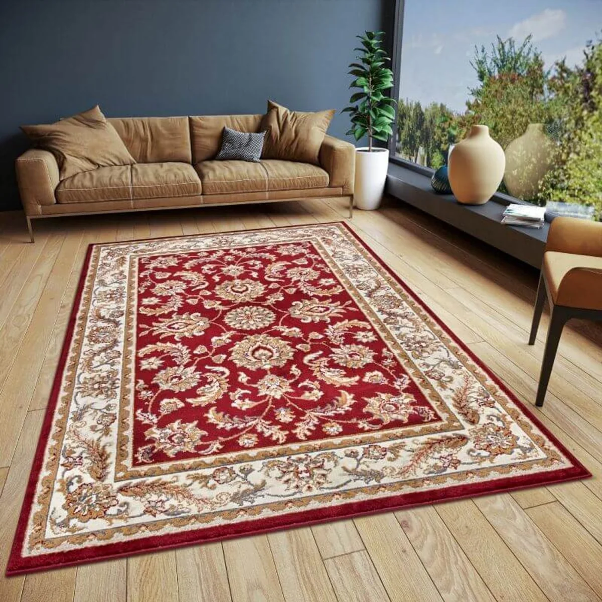 Hanse Home Oriental Short Pile Reni Luxor Design Polypropylene Vintage Rug Red - Red / 200.0cm – image 6