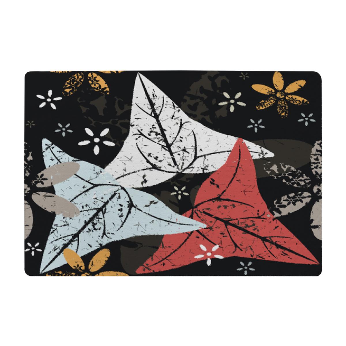 Leaves And Flowers. Autumn Pattern Designer Rug - Black / 200cm – image 1