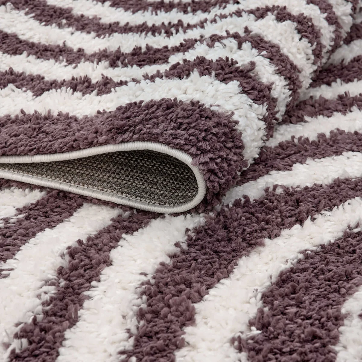 The Rugs Moodi Scandinavian Design Patterned Shaggy Runner - Purple β image 3