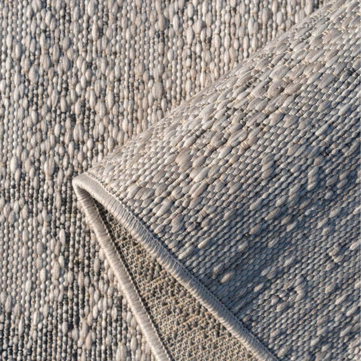 Greige Distressed Abstract Textured Flatweave Indoor Outdoor Weatherproof Rug - Greige / 170 x 120cm – image 3