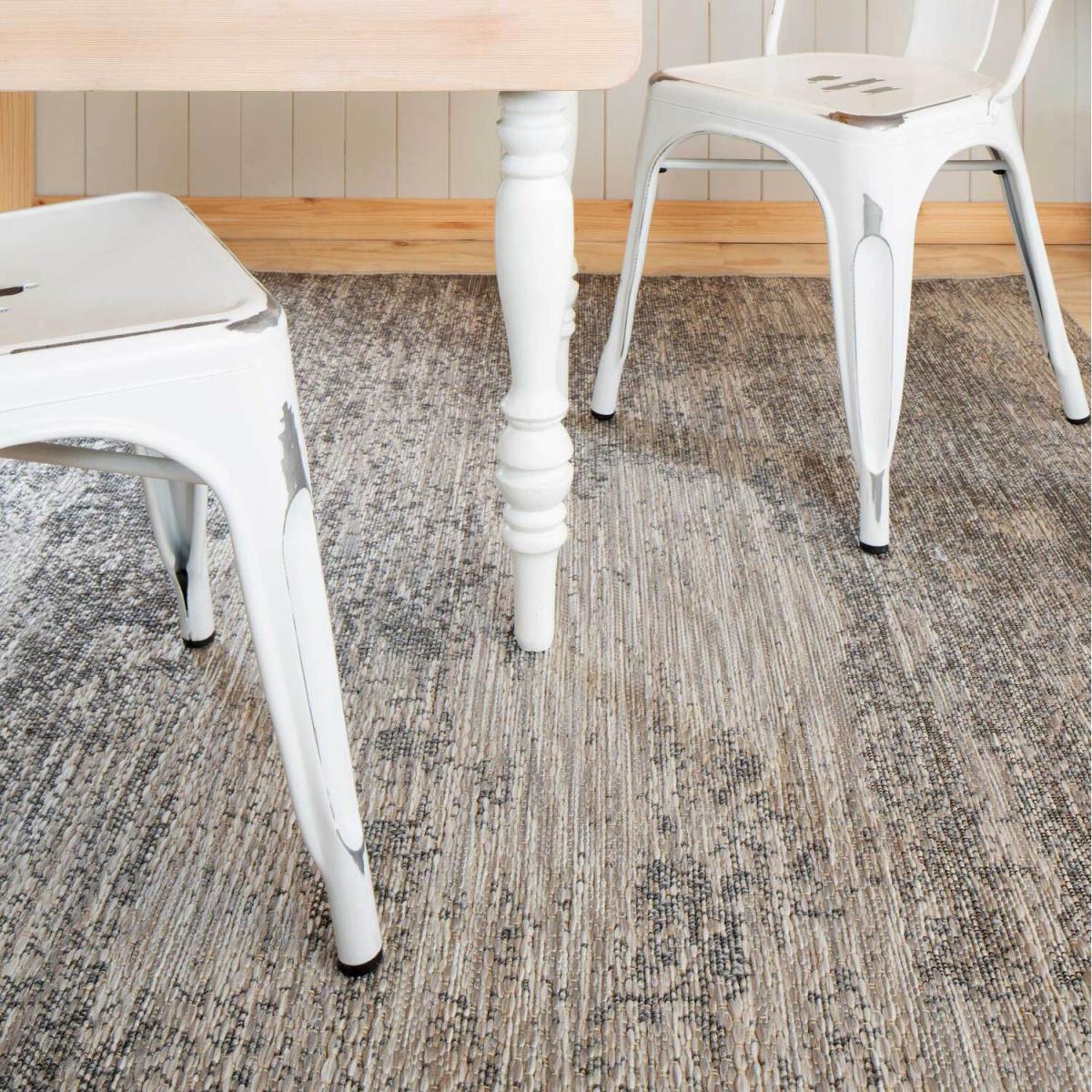 Greige Distressed Abstract Textured Flatweave Indoor Outdoor Weatherproof Rug - Greige / 170 x 120cm – image 4