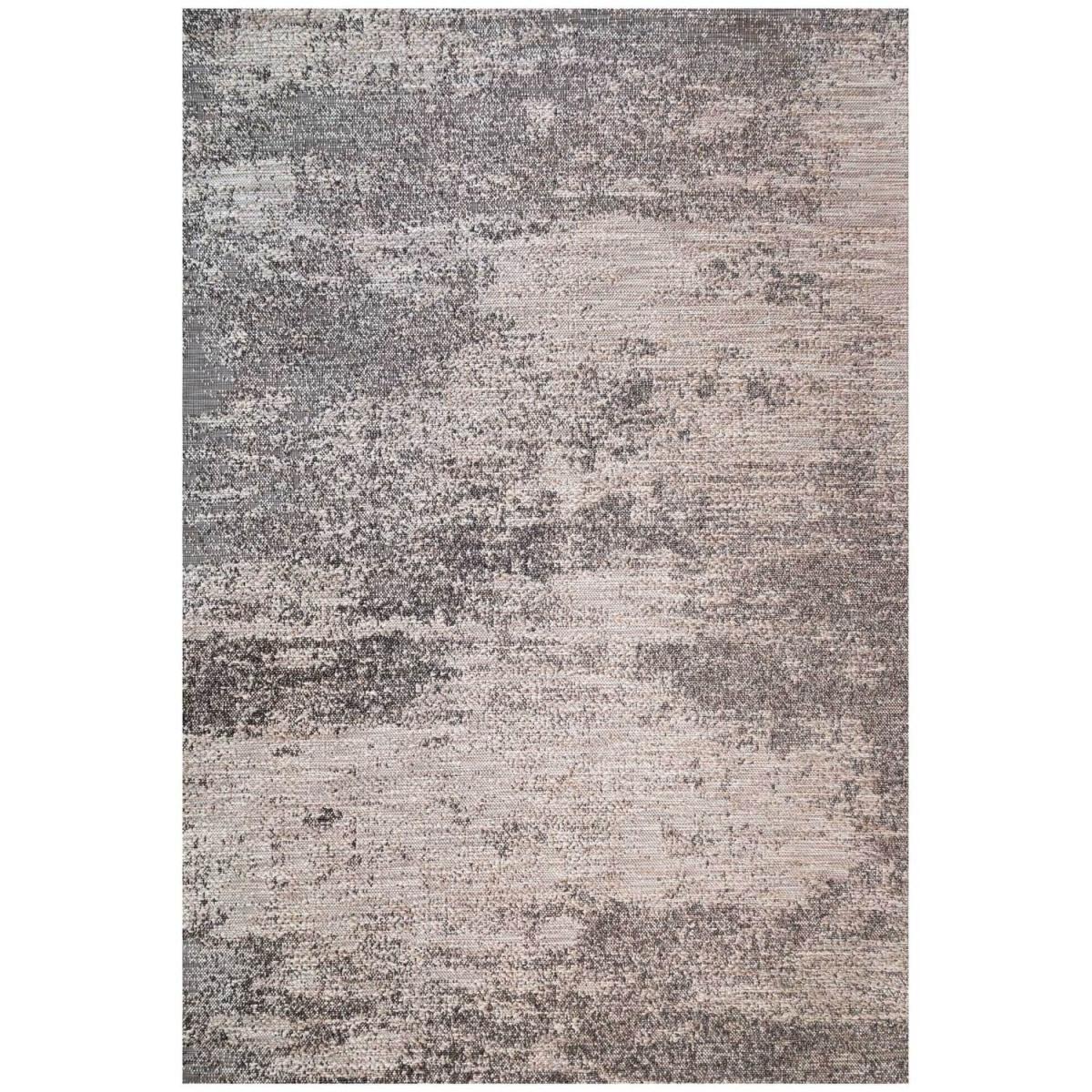 Greige Distressed Abstract Textured Flatweave Indoor Outdoor Weatherproof Rug - Greige / 170 x 120cm – image 6
