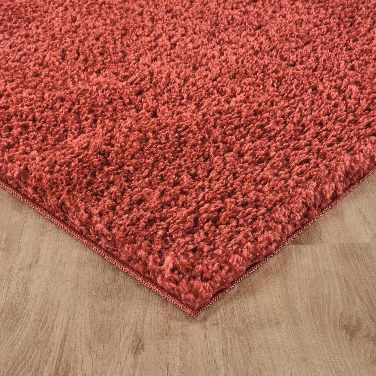Ainsley Plain Living Room Shaggy Area Rug Modern Soft Pile Polyester Rug - Red / 220cm – image 6