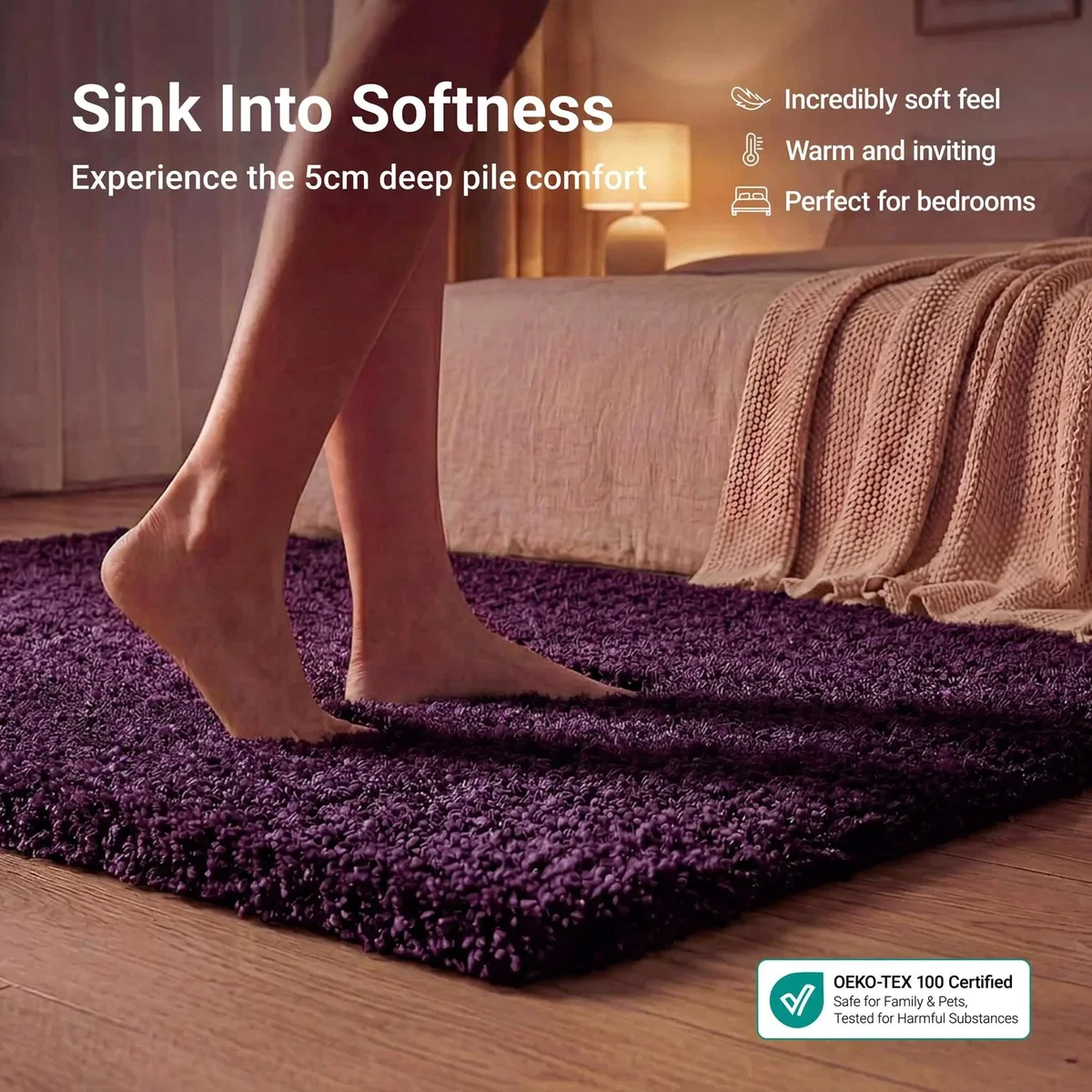 California Shaggy Rug - Aubergine / 150cm / 80cm – image 2