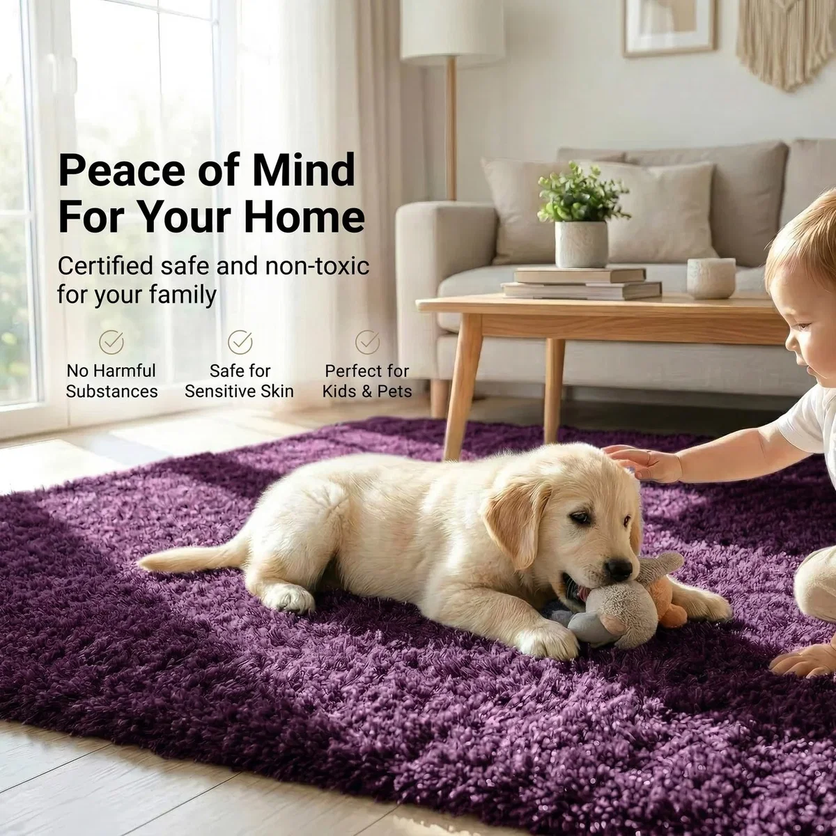 California Shaggy Rug - Aubergine / 150cm / 80cm – image 3