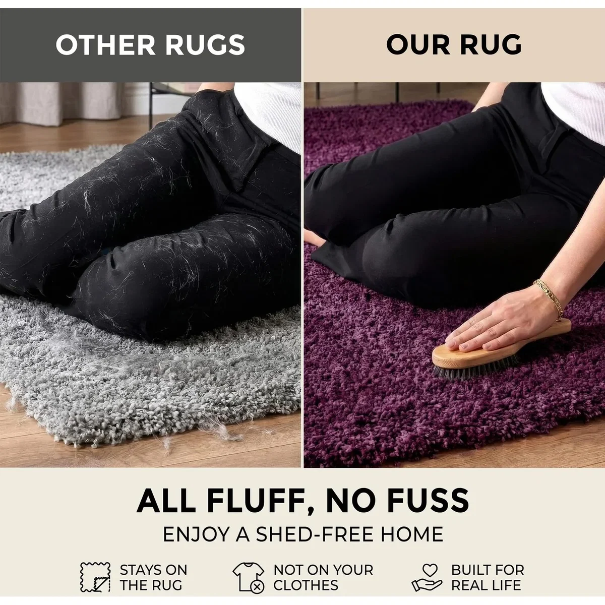 California Shaggy Rug - Aubergine / 150cm / 80cm – image 6