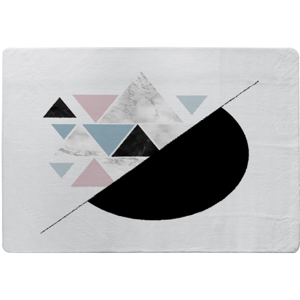 Triangles Semi Circle Pattern Rug - Black / 230cm – image 2