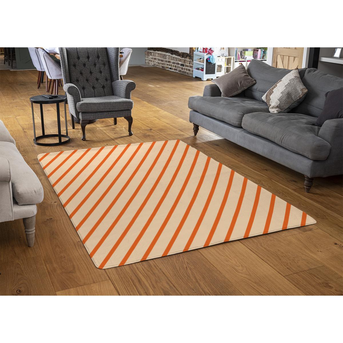 Orange Lines Designer Rug - Orange / 150cm – image 2