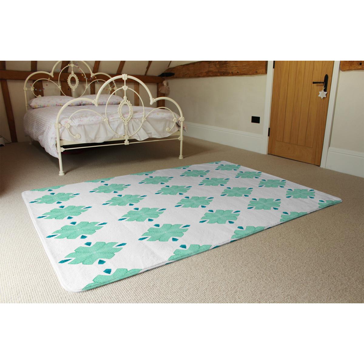 Green Uncommon Boho Chic Summer Design Rug - Blue / 150cm – image 2