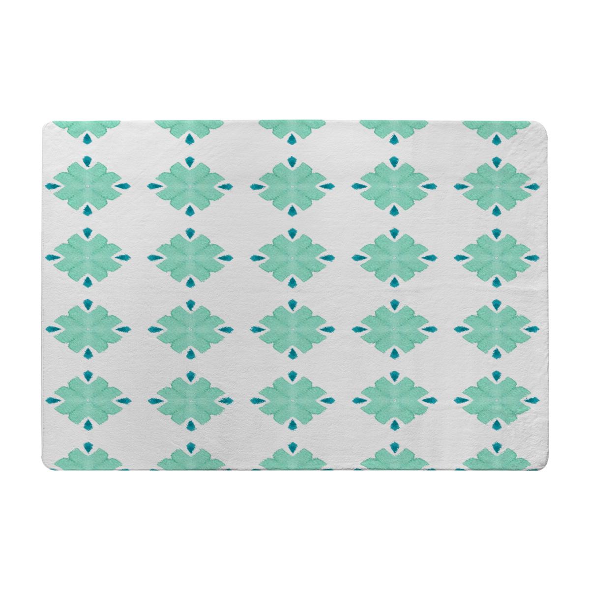 Green Uncommon Boho Chic Summer Design Rug - Blue / 150cm – image 1