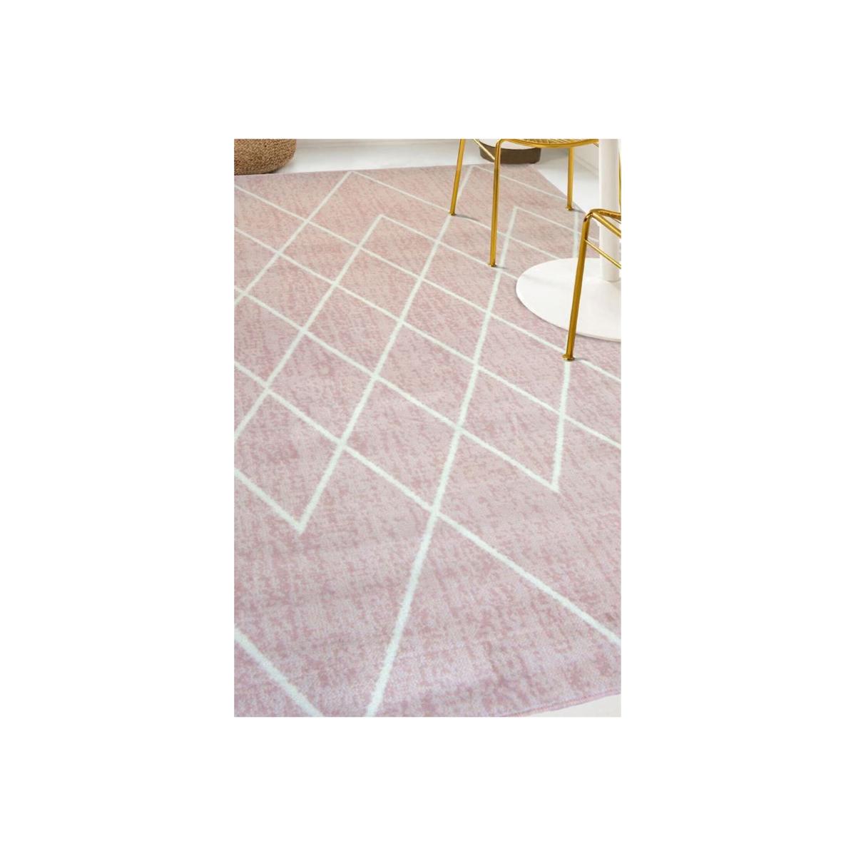 Blush Pink Scandi Trellis Rug - Islay - Pink / 170cm – image 1