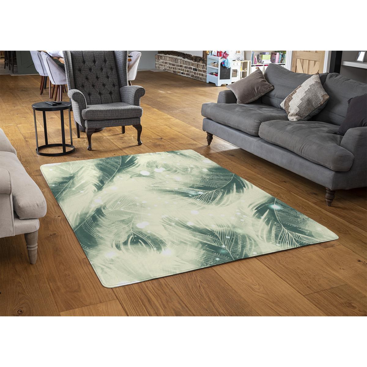 Feathers Fantastic Birds With Decorative Ornaments Rug - Green / 230cm – image 3