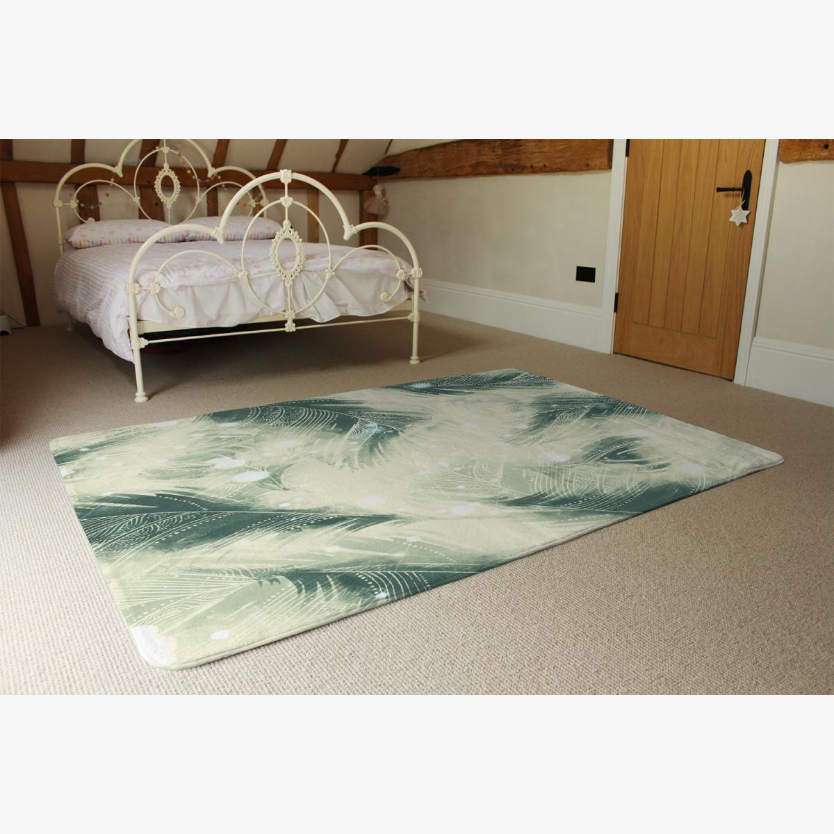 Feathers Fantastic Birds With Decorative Ornaments Rug - Green / 230cm – image 1