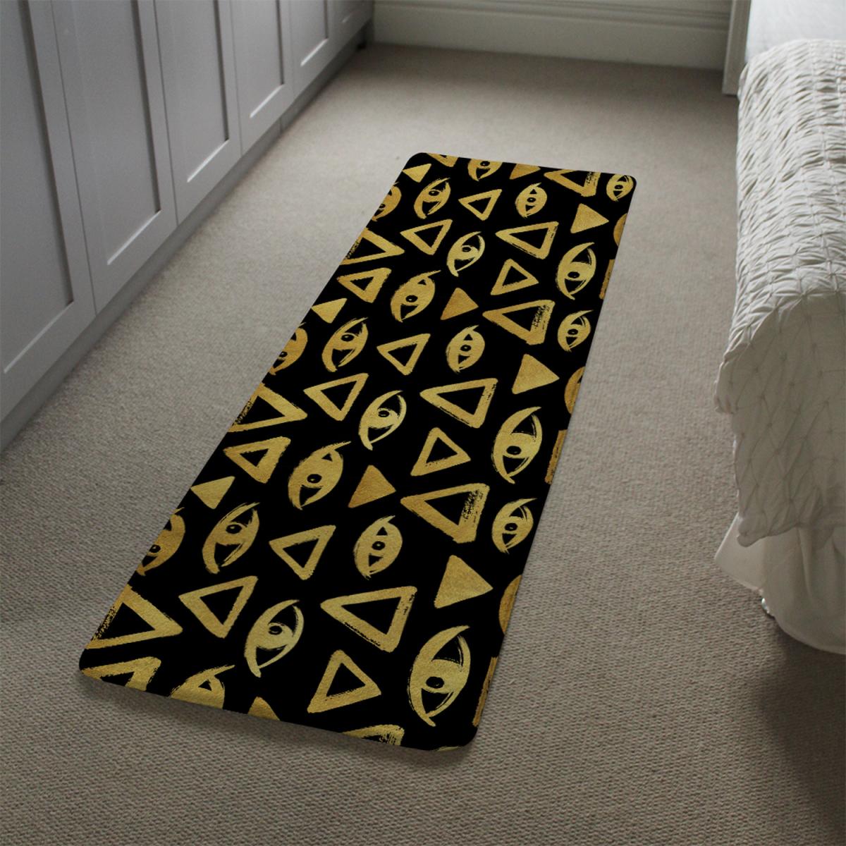 Eyes Pyramids Runner Rug - Black – image 1
