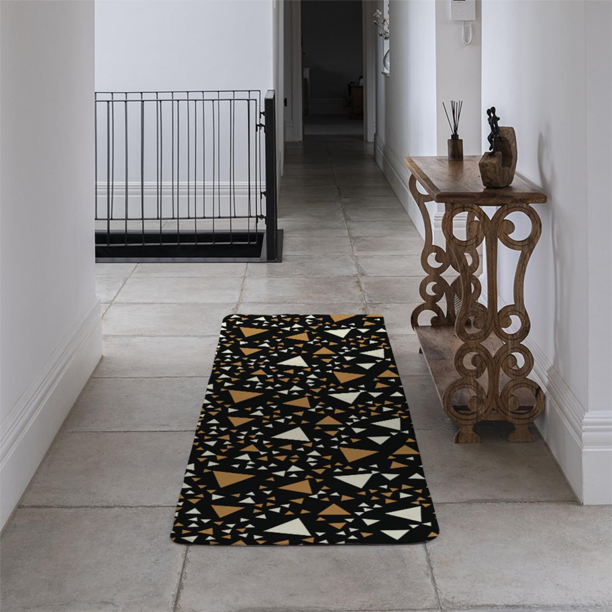 Triangles On Black Runner Rug - Black – image 4