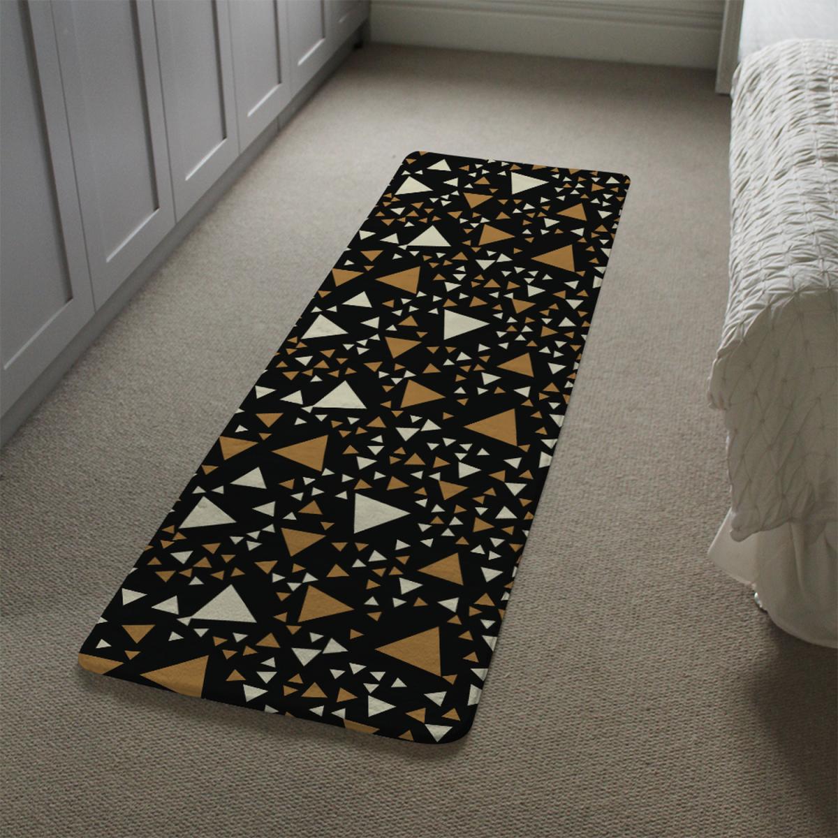Triangles On Black Runner Rug - Black – image 1