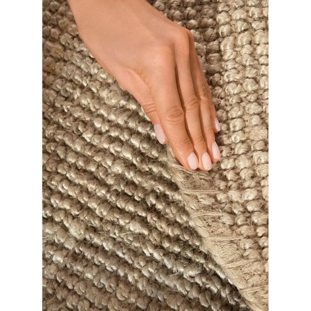 Hanse Home Jaipur Natural Timeless Sustainable Jute Plain Round Rug White - White / 160.0cm – image 5