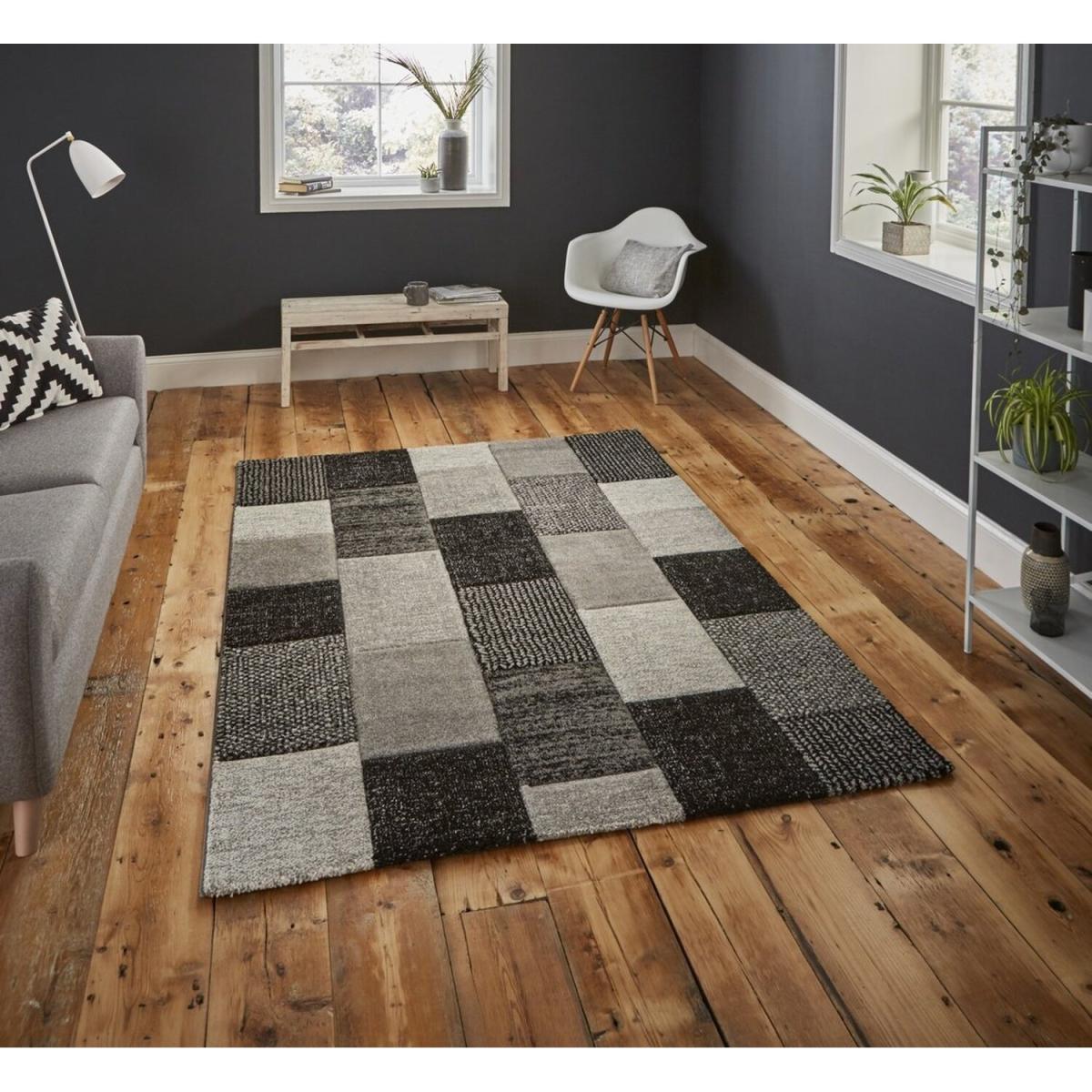 Brooklyn 21830 GreyBlack Rug - Grey/Black / 170cm – image 1