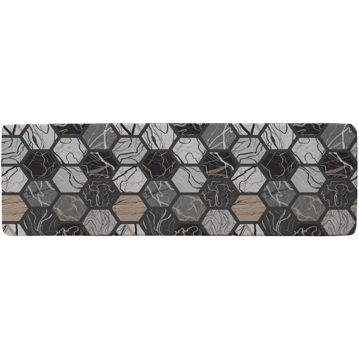 Hexagon Marble Runner Rug - Black – image 2