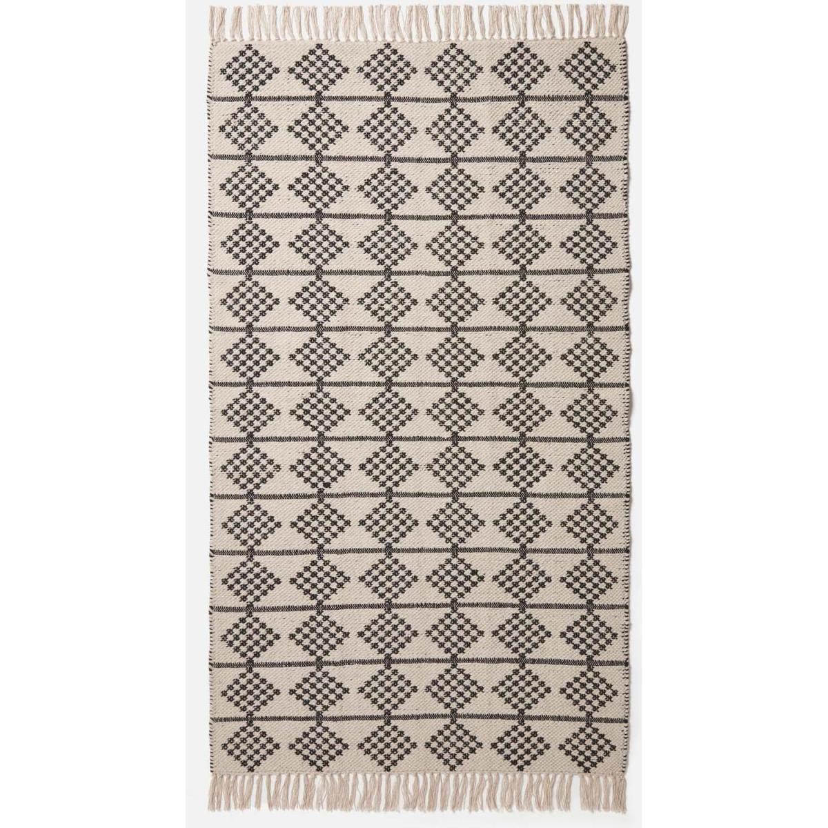 Homescapes Adana Handwoven Cotton Textured Rug - Monochrome / 150cm – image 2