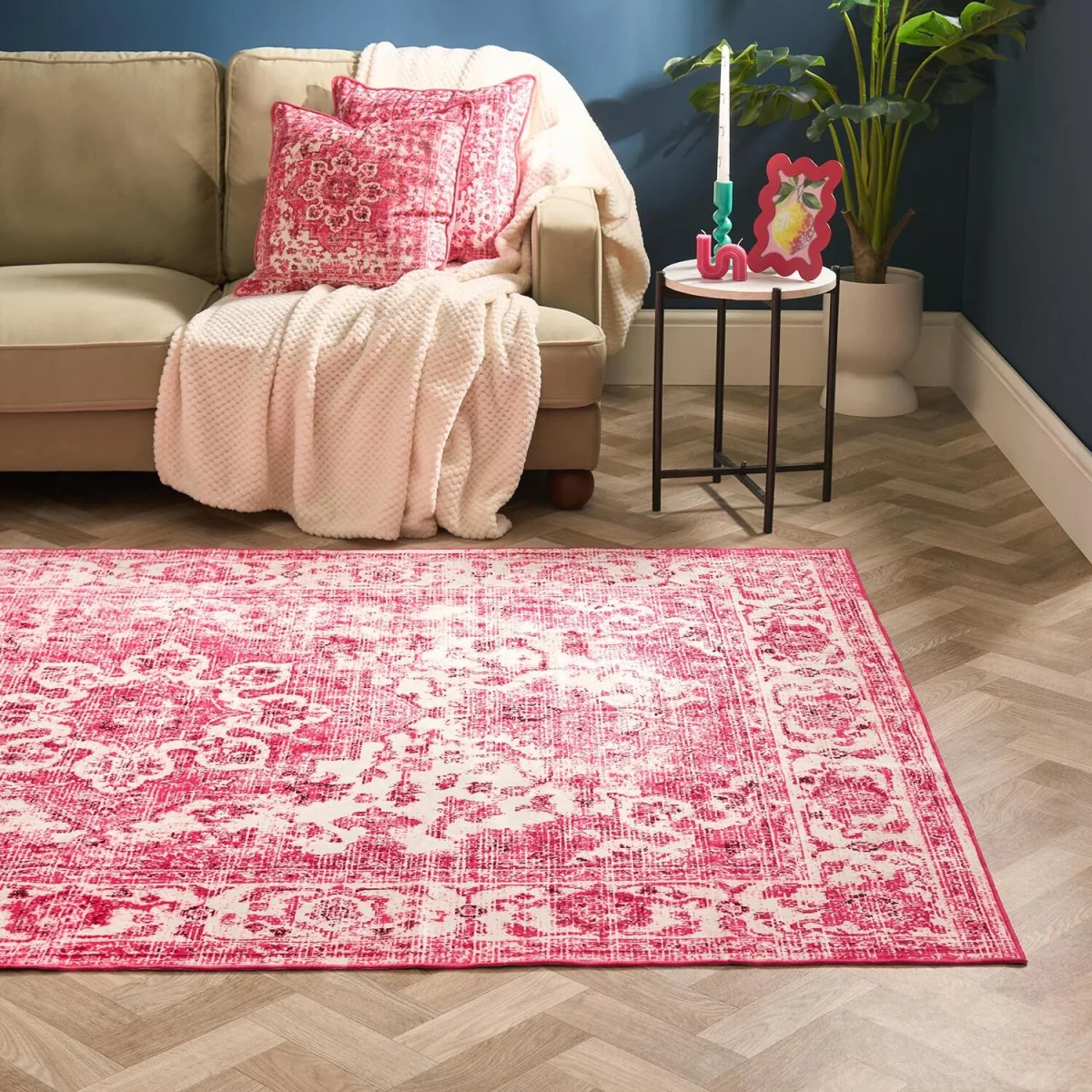 OHS Washable Vintage Printed Rug - Pink / 160cm / 160X230 – image 2