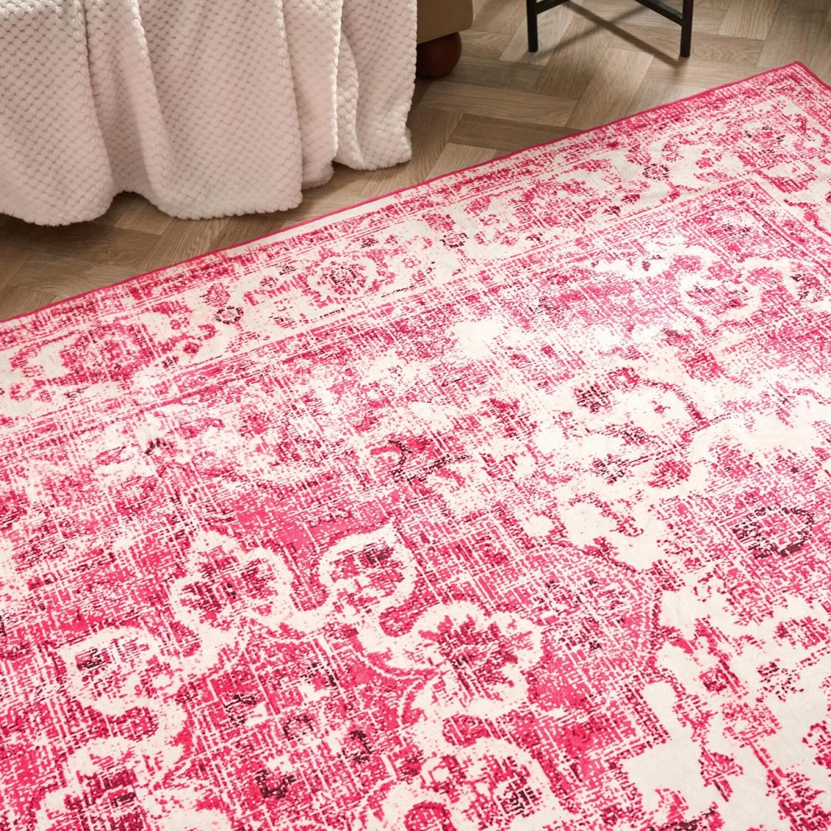 OHS Washable Vintage Printed Rug - Pink / 160cm / 160X230 – image 1