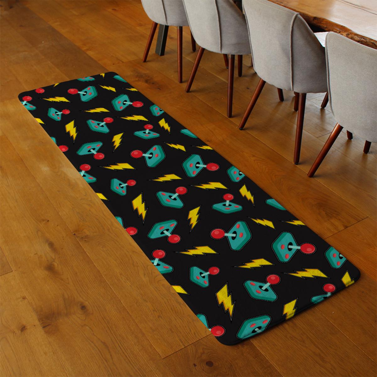 Retro Video Game Joystick Runner Rug - Black – image 2