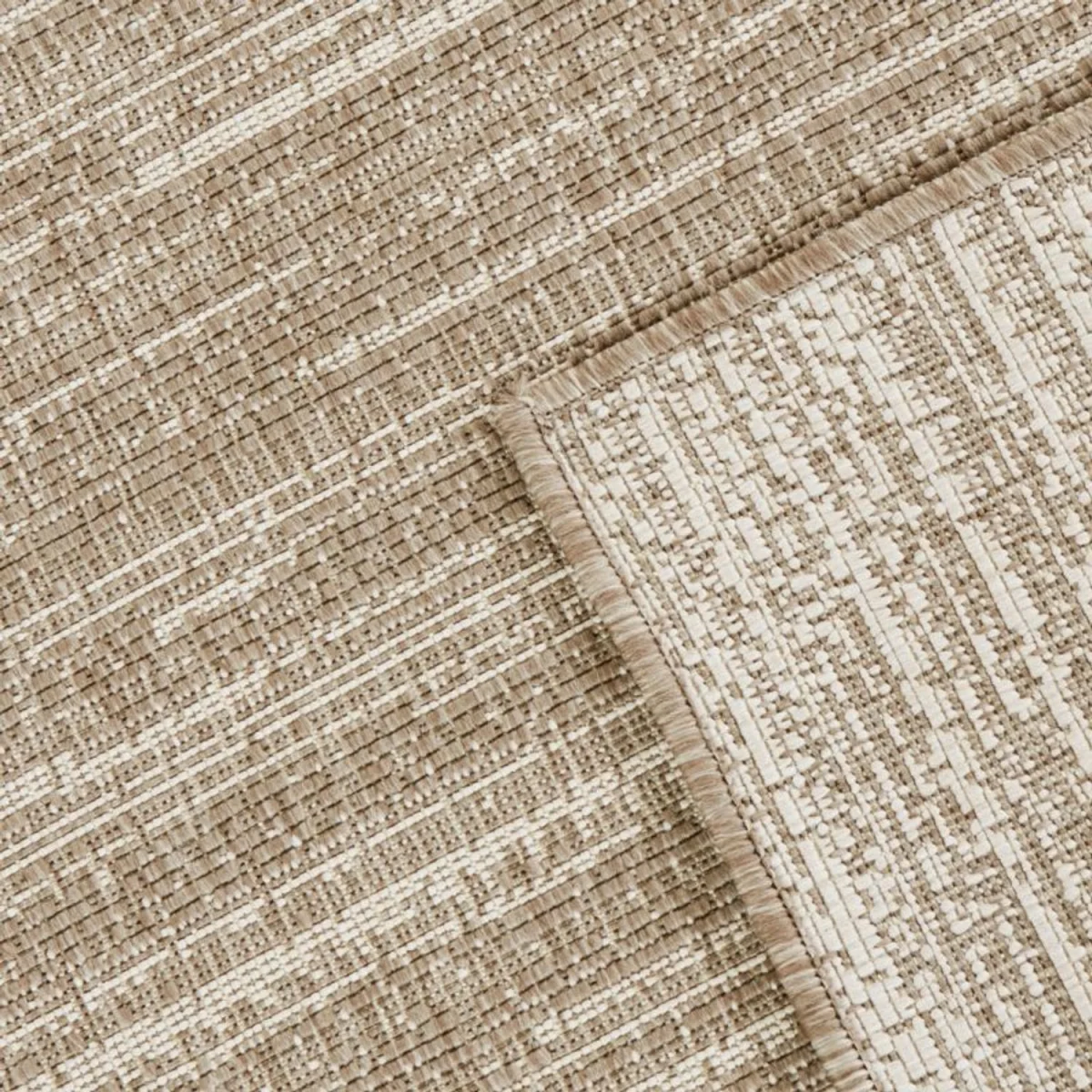 Reversible Melange Striped Indoor & Outdoor Rug Green - Beige – image 4