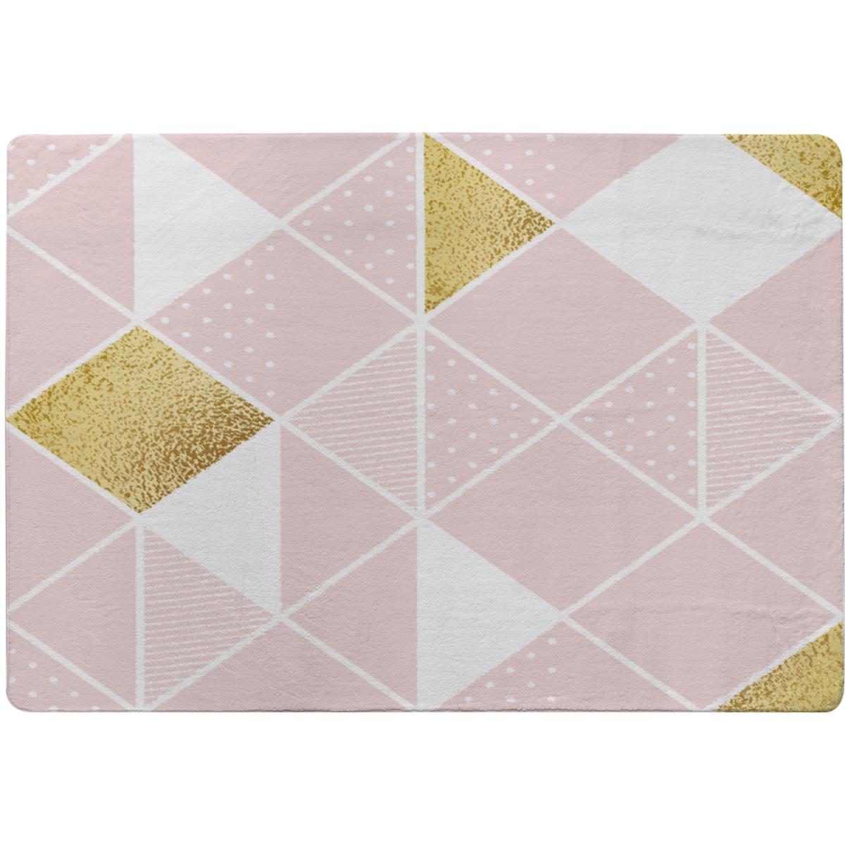 Pink Gold Geometric Rug - Pink / 230cm – image 2