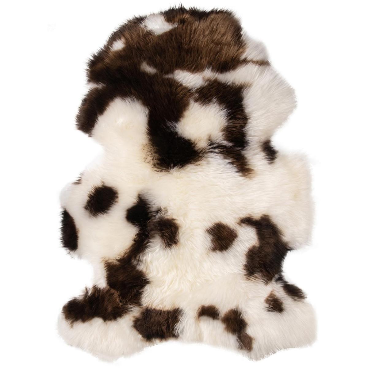 Eco Tanned Genuine Sheepskin Rug Jacob Pattern - White with Brown – image 2
