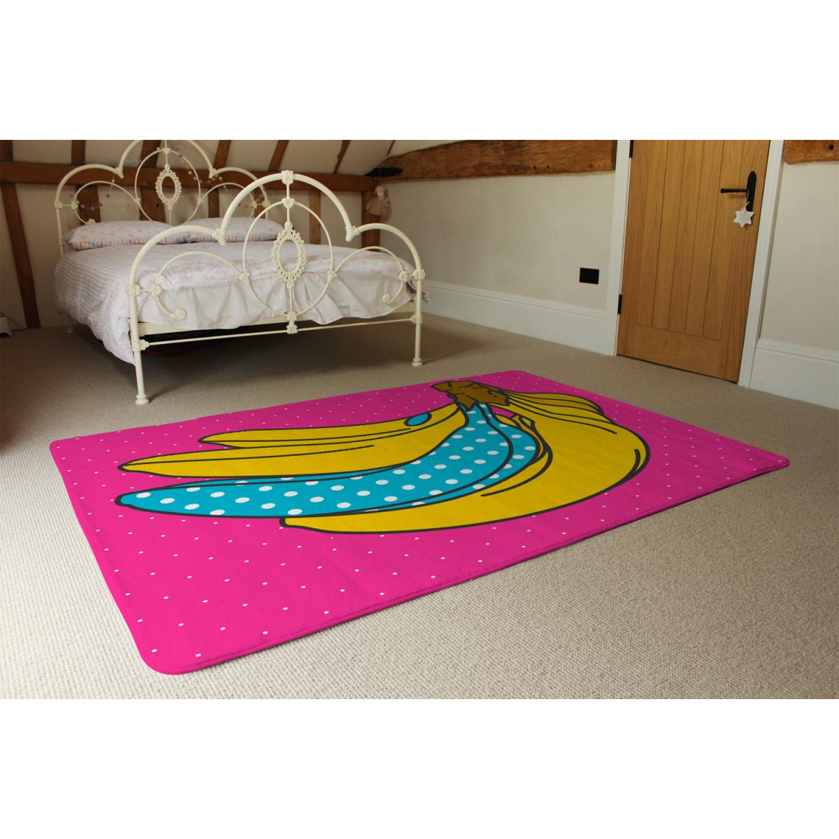 Pop Art Banana Designer Rug - Pink / 110cm – image 3
