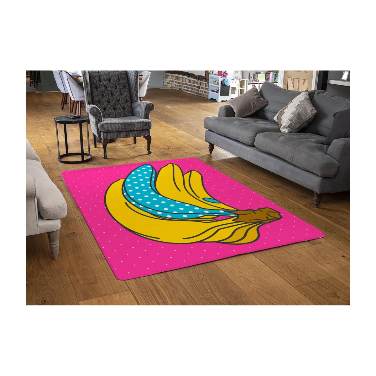 Pop Art Banana Designer Rug - Pink / 110cm – image 1