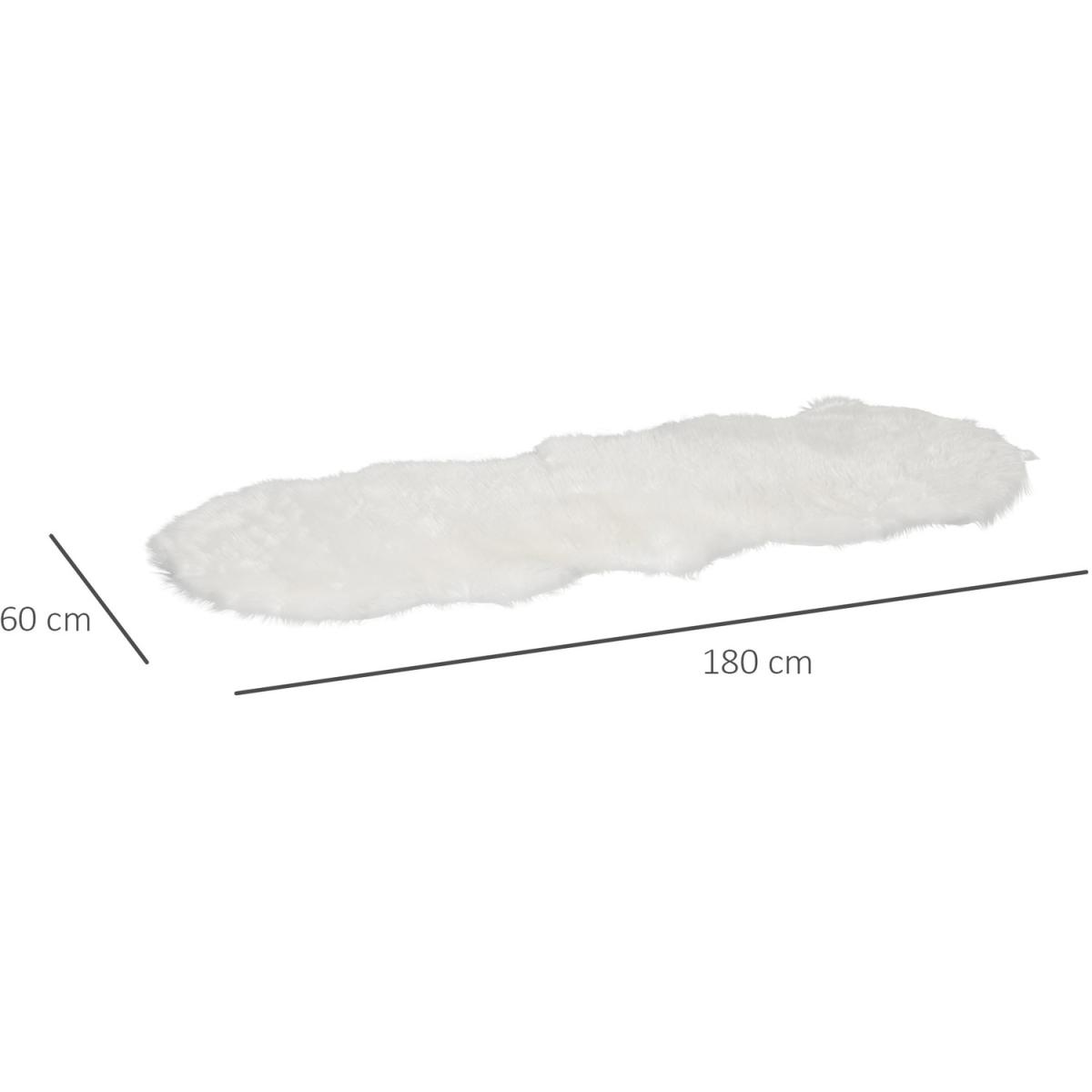 Fluffy Area Rug, Faux Fur Carpet 60x180 cm - Cream – image 2