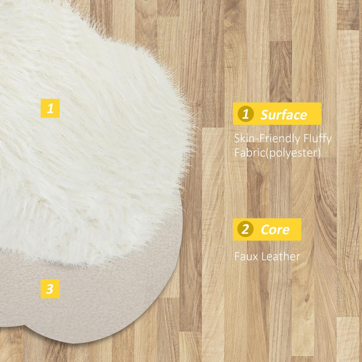 Fluffy Area Rug, Faux Fur Carpet 60x180 cm - Cream – image 4