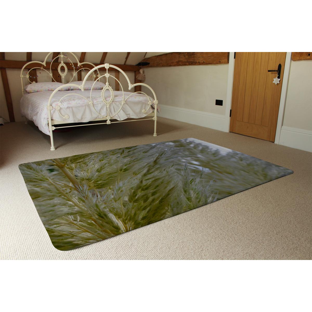 Autumn Pampas Grass Close Up Designer Rug - Yellow / 150cm – image 3