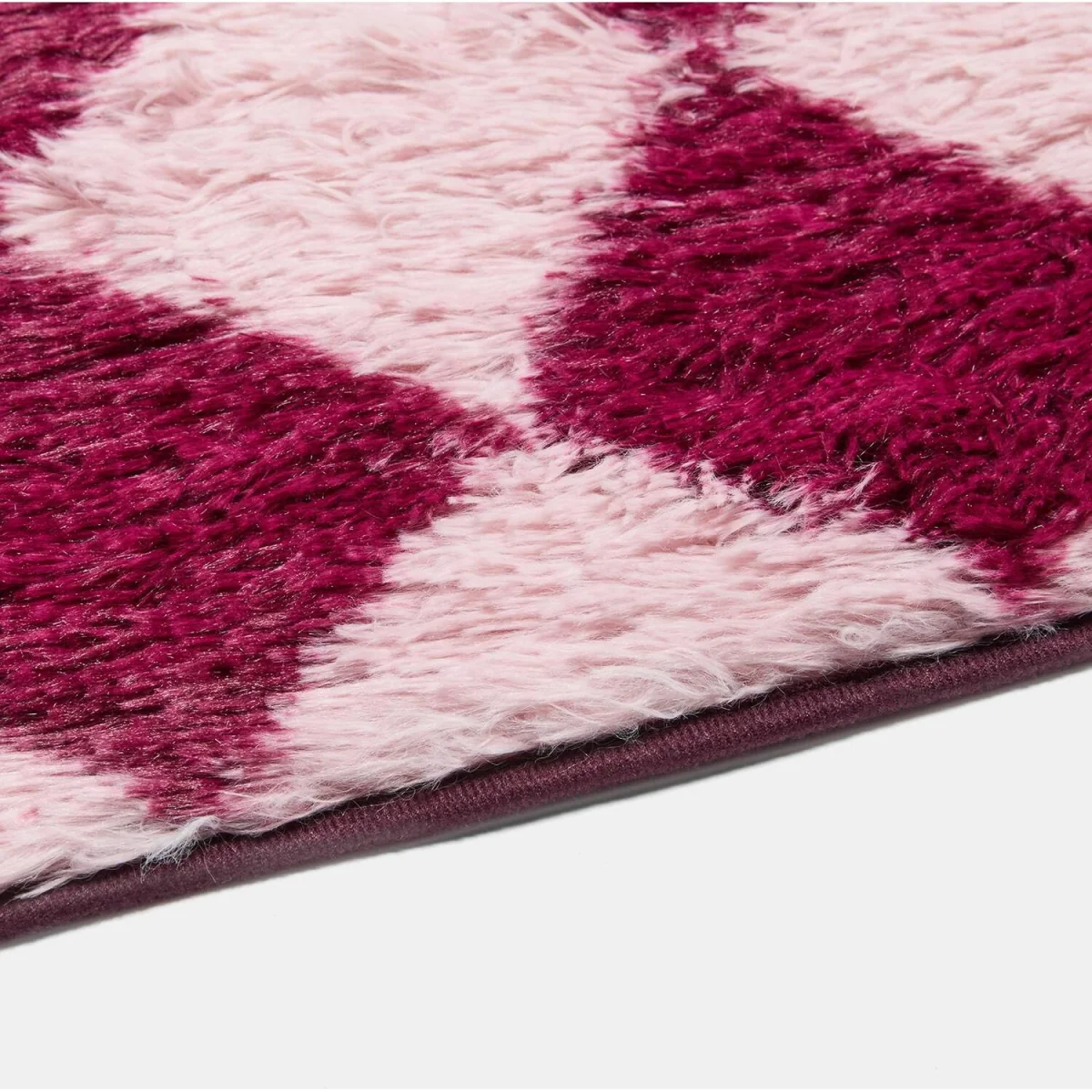 OHS Fluffy Diamond Print Rug - Burgundy / 120cm – image 3