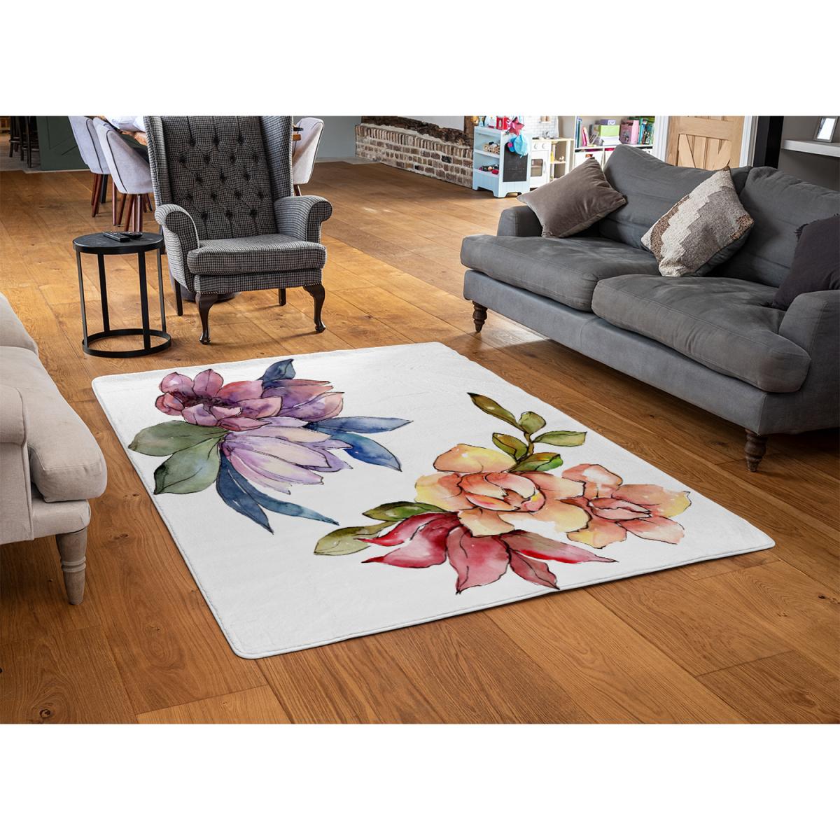 Rainbow Flowers Designer Rug - White / 150cm – image 2