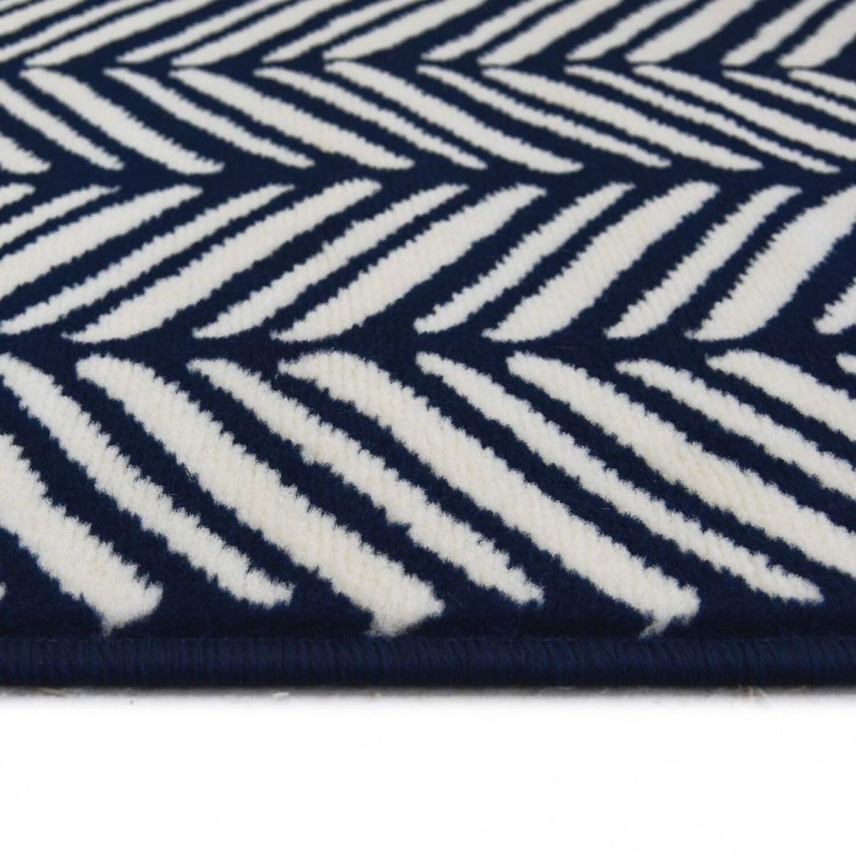 Navy Blue Herringbone Living Room Rug - Islay - Blue / 180cm – image 2