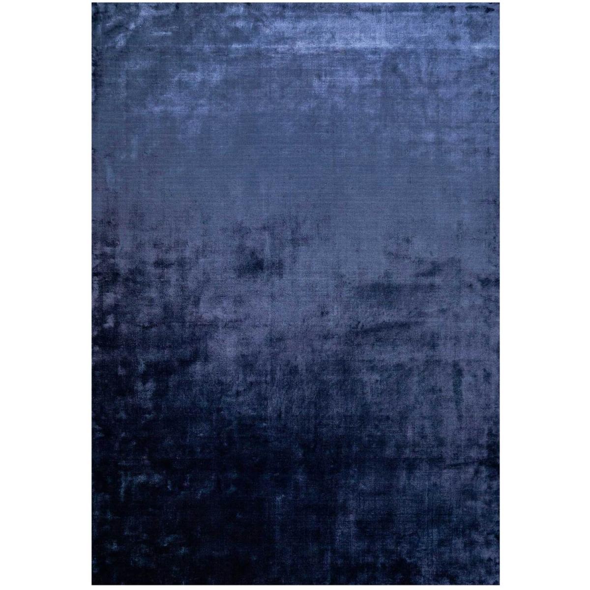 Deep Navy Blue Luxurious Viscose Area Rug - Midnight Navy / 230 x 160cm – image 5