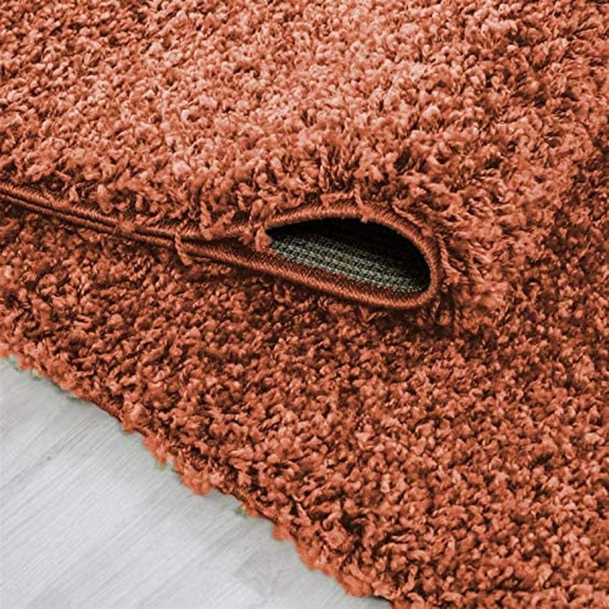 Abaseen Terracotta Shaggy Rug Rectangular Soft Touch Thick Pile - Terracotta / 230cm – image 3
