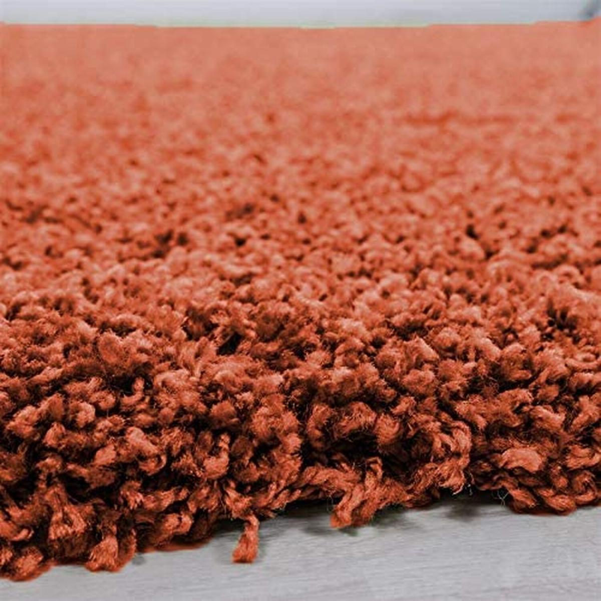Abaseen Terracotta Shaggy Rug Rectangular Soft Touch Thick Pile - Terracotta / 230cm – image 4