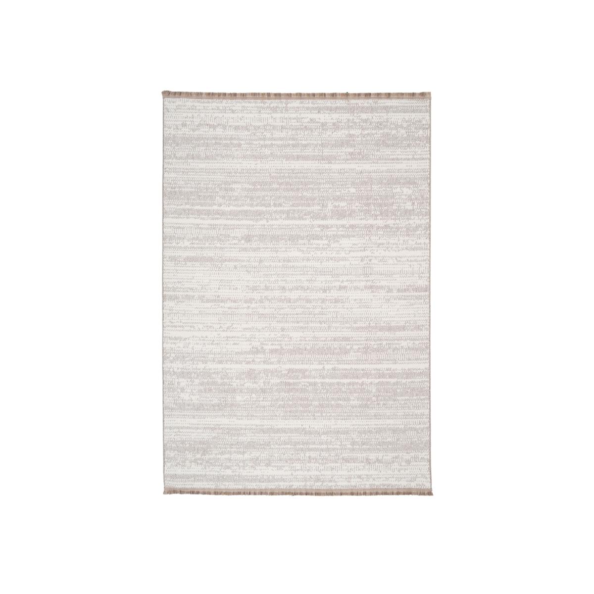 Brown Loop Pile Fringed Rug - Neutral / 170cm
