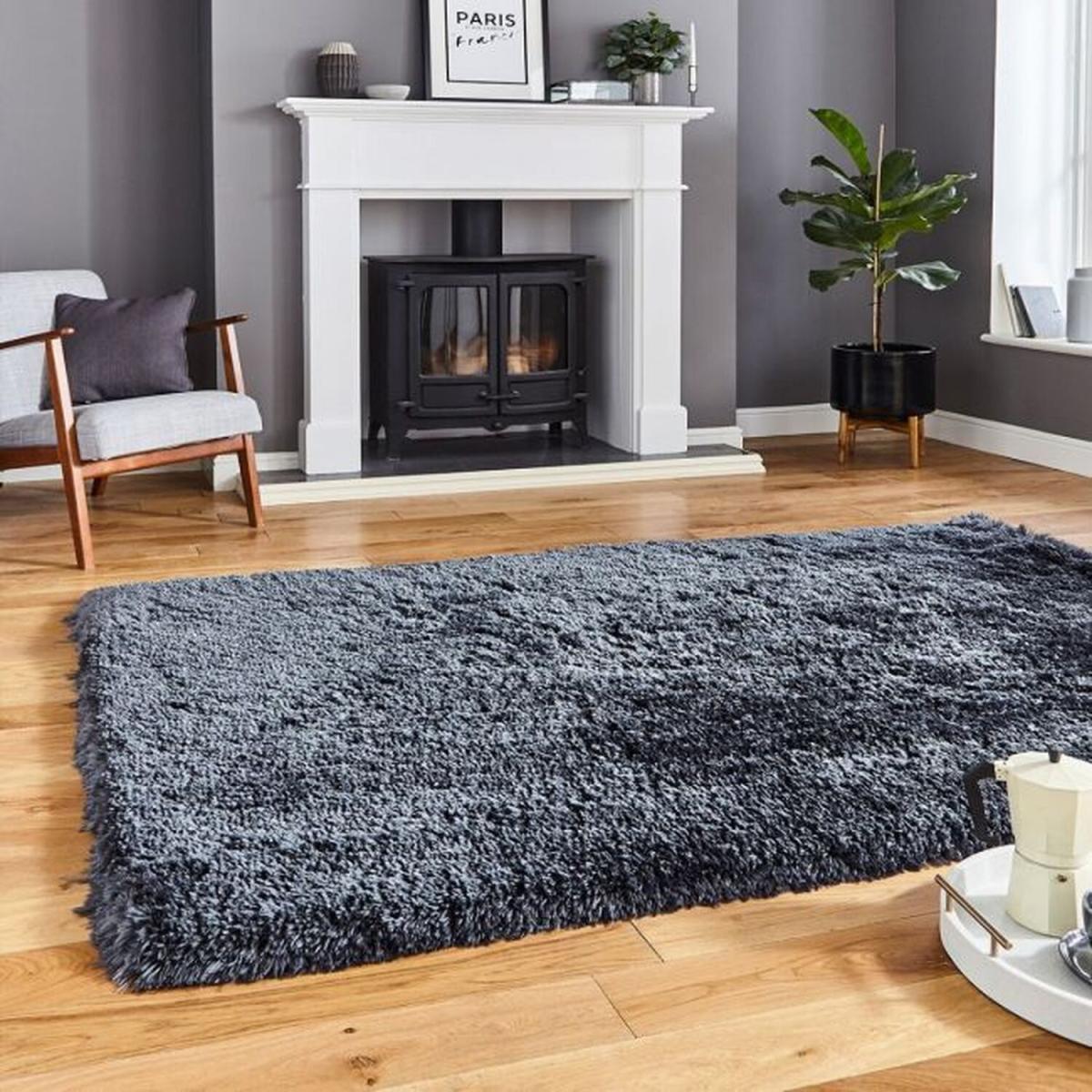 Dark Grey 8.5cm Thick Sumptuous Shaggy Rug - Artic - Dark Grey / 9 – image 1