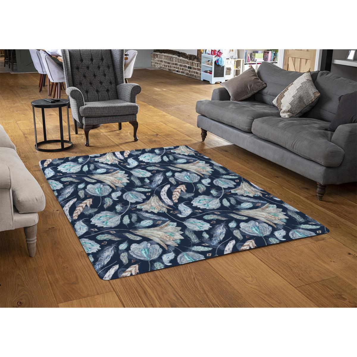 Boho Chic Indigo Pattern Rug - Blue / 230cm – image 3
