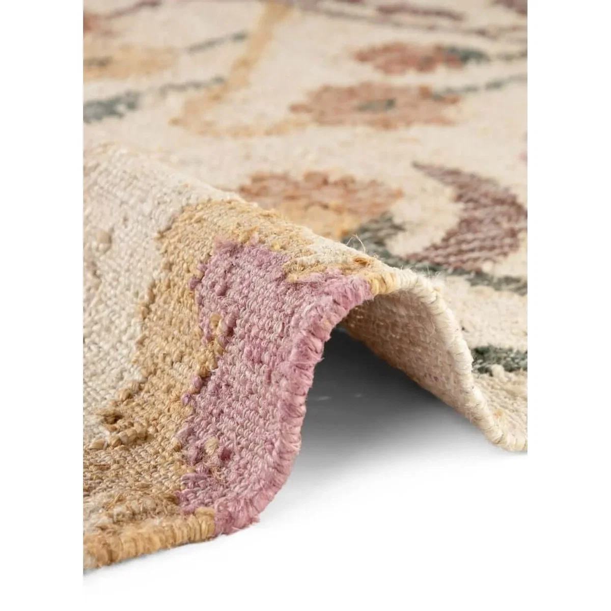 Hanse Home Elle Decoration Roya Afghan Kelim Violette Jute Floral Rug Cream - Cream / 150.0cm – image 4