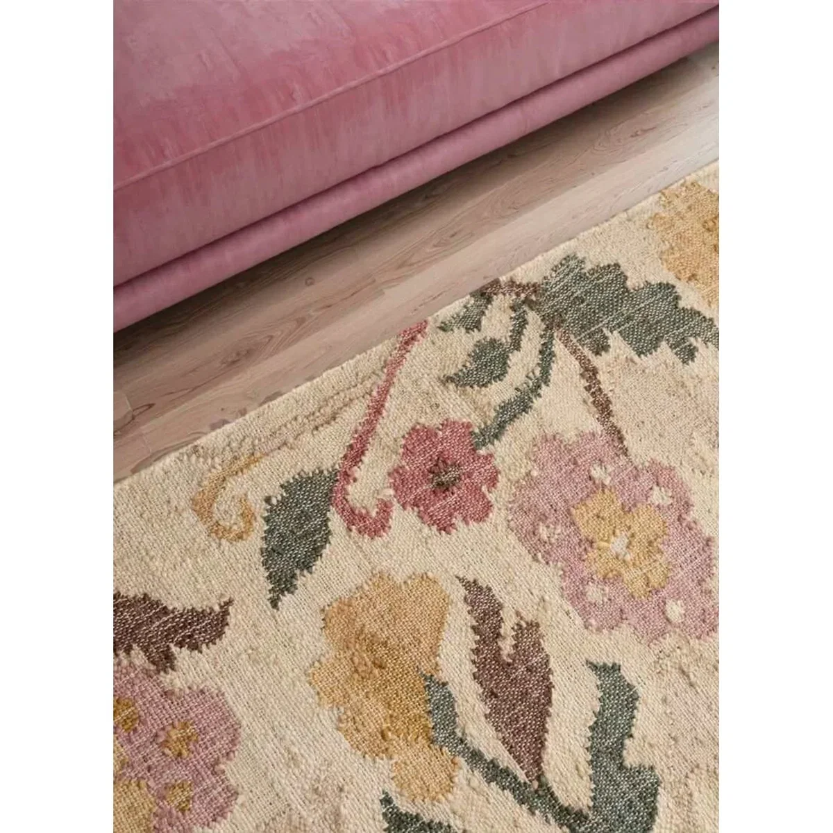 Hanse Home Elle Decoration Roya Afghan Kelim Violette Jute Floral Rug Cream - Cream / 150.0cm – image 5
