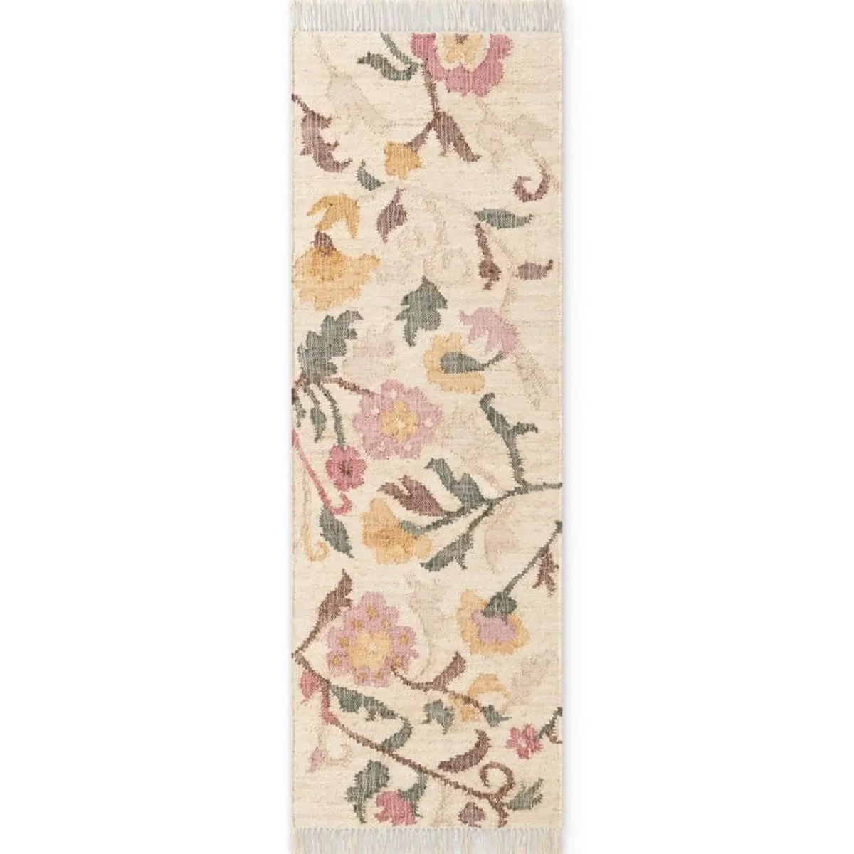 Hanse Home Elle Decoration Roya Afghan Kelim Violette Jute Floral Rug Cream - Cream / 150.0cm – image 8